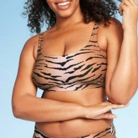 RELISTED Tiger Swim Bikini Top Xhilaration Strappy - Picture 2 of 8